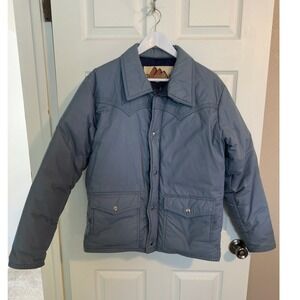 Natural‎ High Down Outerwear Vintage Light Blue Western Puffer Jacket Men's Med